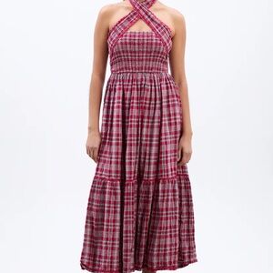 Damson Madder Apia Dress in Red Check